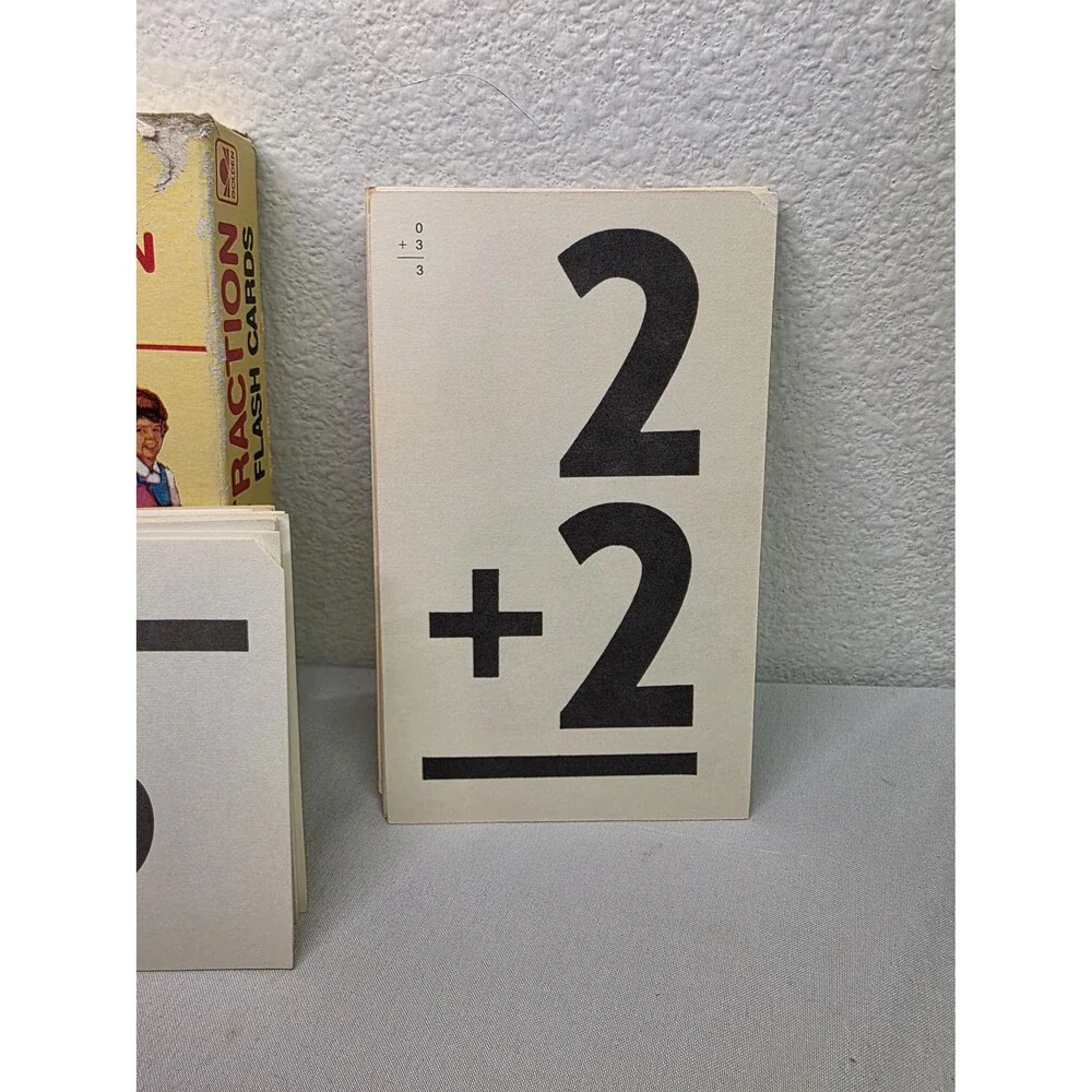 1984 Vintage Golden Step Ahead Subtraction Flash Cards Math Learning Set Retro
